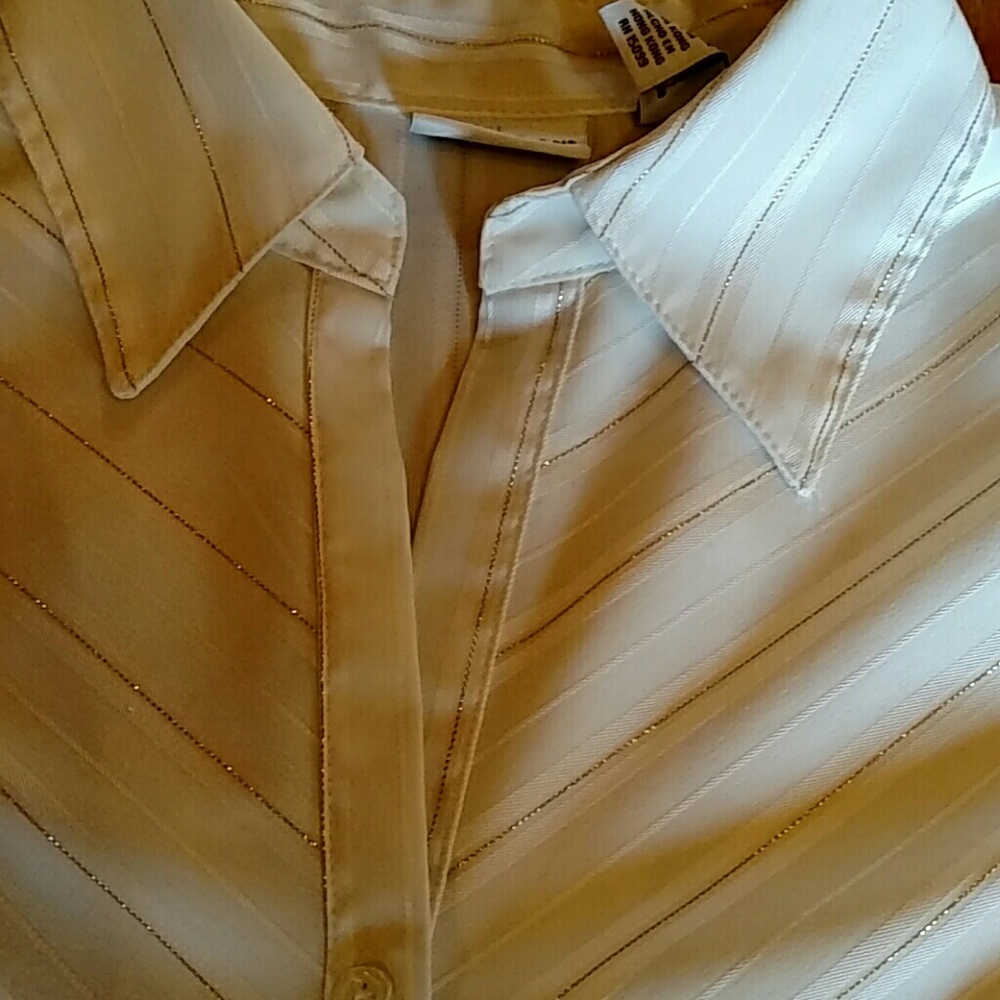 Beautifully tailored striped button down shirt.